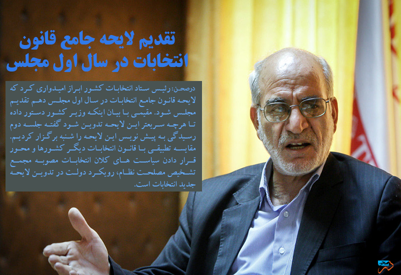 تقدیم لایحه جامع قانون انتخابات در سال اول مجلس دهم